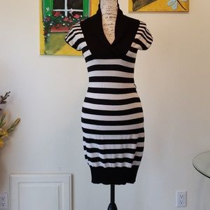 NWT Black and white stripes dress by Pink Rose